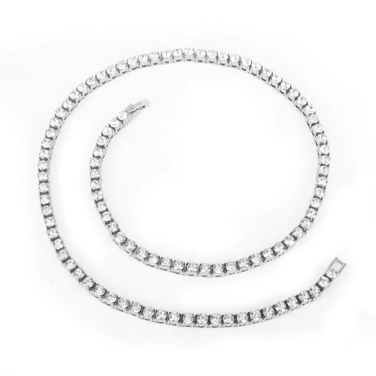  Men's CZ Tennis Chain Multiple Sizes 18-24 Inches，Fashion Accessory for Him Her，Dazzling Single Row Cubic Zirconia Necklace
