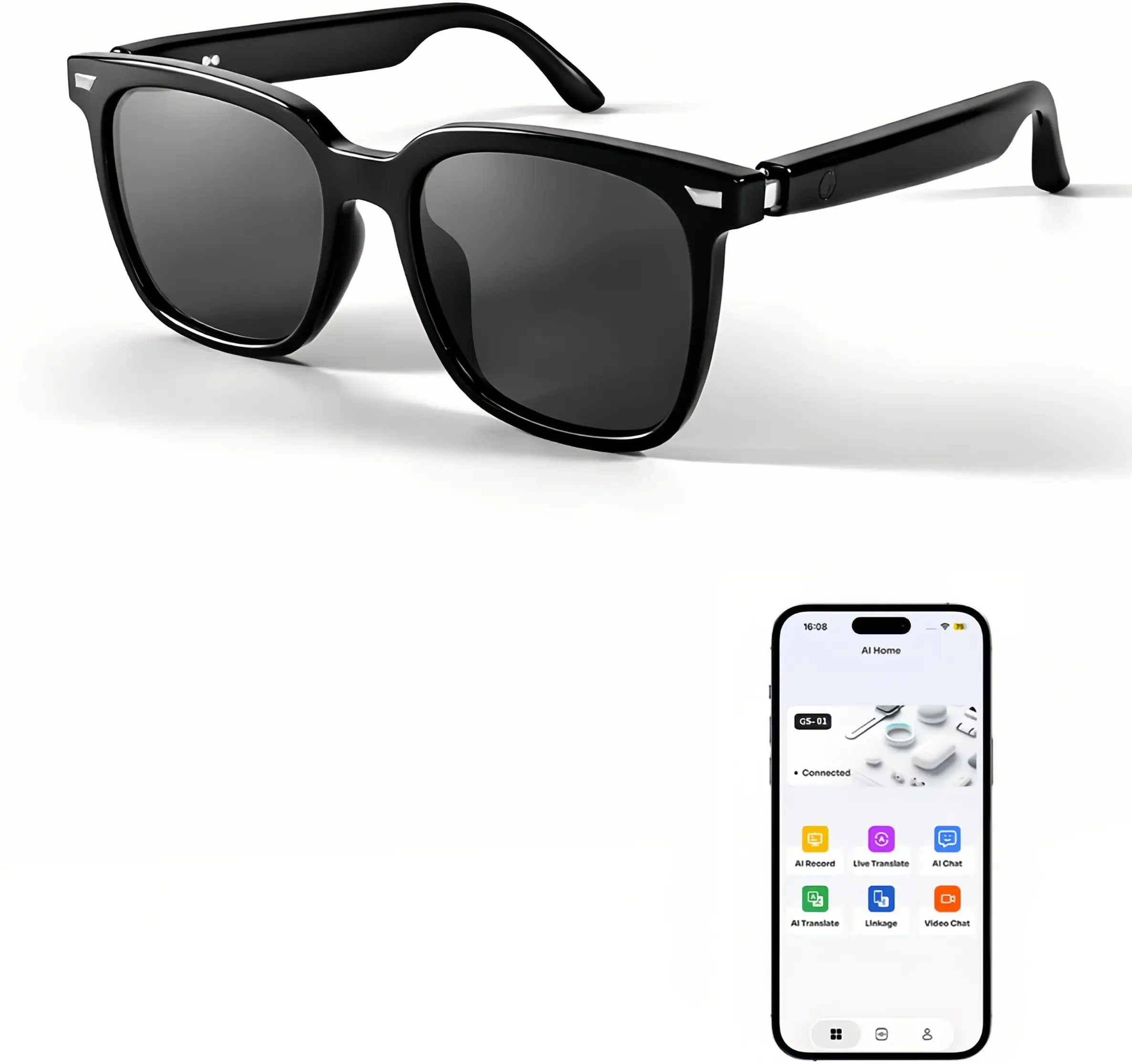 Wearable Smart Sunglasses for Men & Women - Bluetooth Open-Ear Speaker Glasses with UV400 Lenses, AI Assistant, Hands-Free Calls & Music for Driving, Cycling