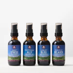 WishGarden Stress Survival Bundle - 4 Essential Supplements for Emotional Physical & Mental Relief Deep Stress Daily Calm Emotional Ally Serious Relaxer Liquid Bliss - Healthcare, Fitness
