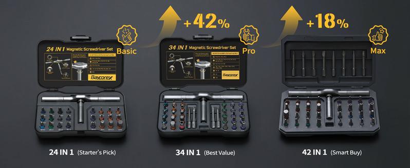 24 in 1 Magnetic Ratchet Screwdriver Set,Multi Bit Ratcheting Screw Driver kit,Precision Precision Screwdriver Case,Portable Compact Tool Kit for Home Repairs, Electronics,Furniture,Bicycle