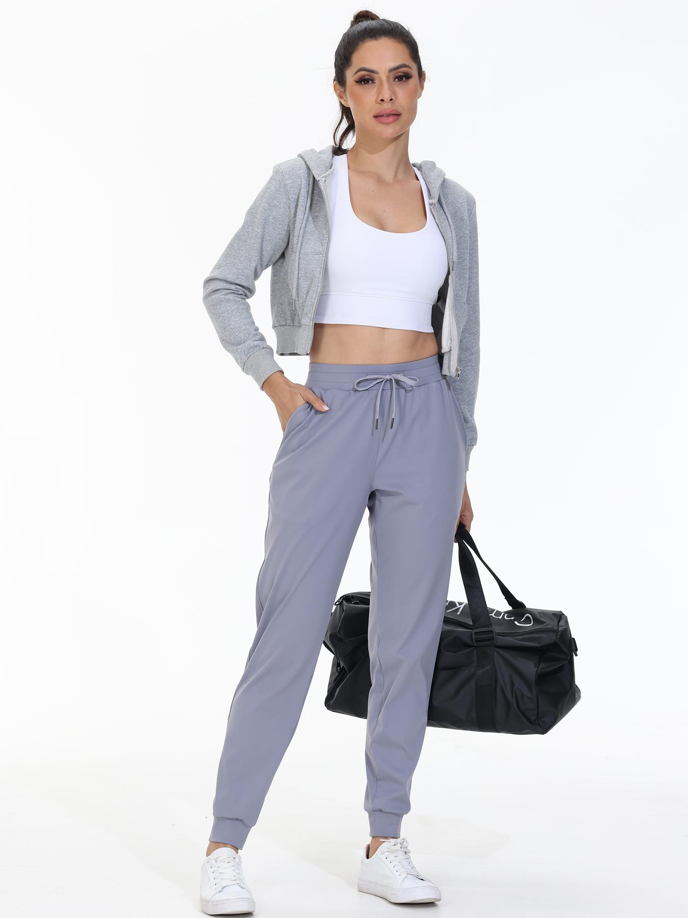 Women's High Waisted Athletic Joggers with Drawstring & Side Pockets ,Workout Yoga Gym Sweatpants , Lounge Pants for Running, Fitness, Casual Everyday Active Wear