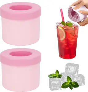 Spill-Resistant Food-Grade Silicone Ice Bucket, Fast & Easy Ice Release Ice Maker Cup, Reusable Portable Ice Tray for Coffee, Drinks, Whiskey & Cocktails