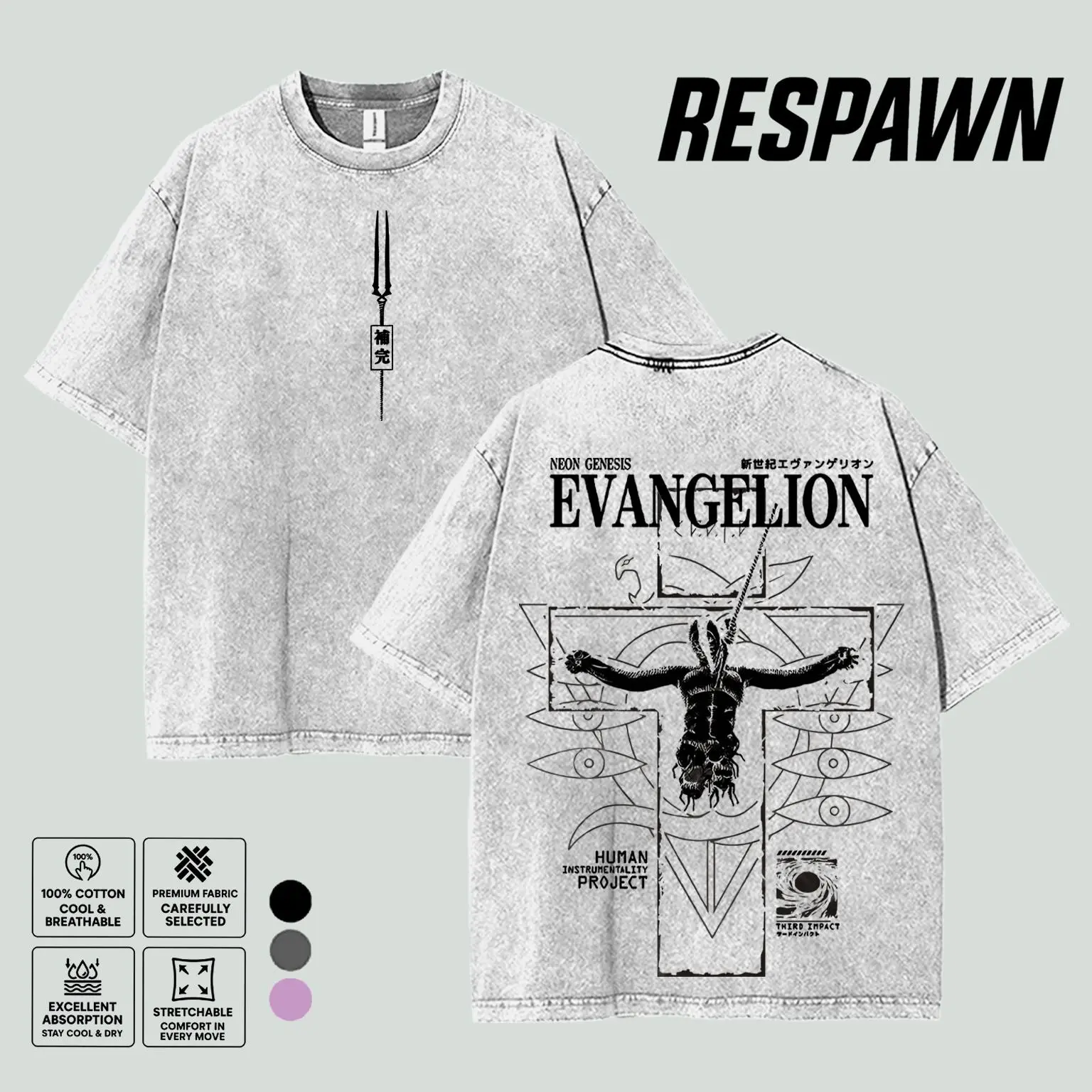 Neon Genesis Evangelion Tee Vintage Washed Anime T-Shirt, Mecha