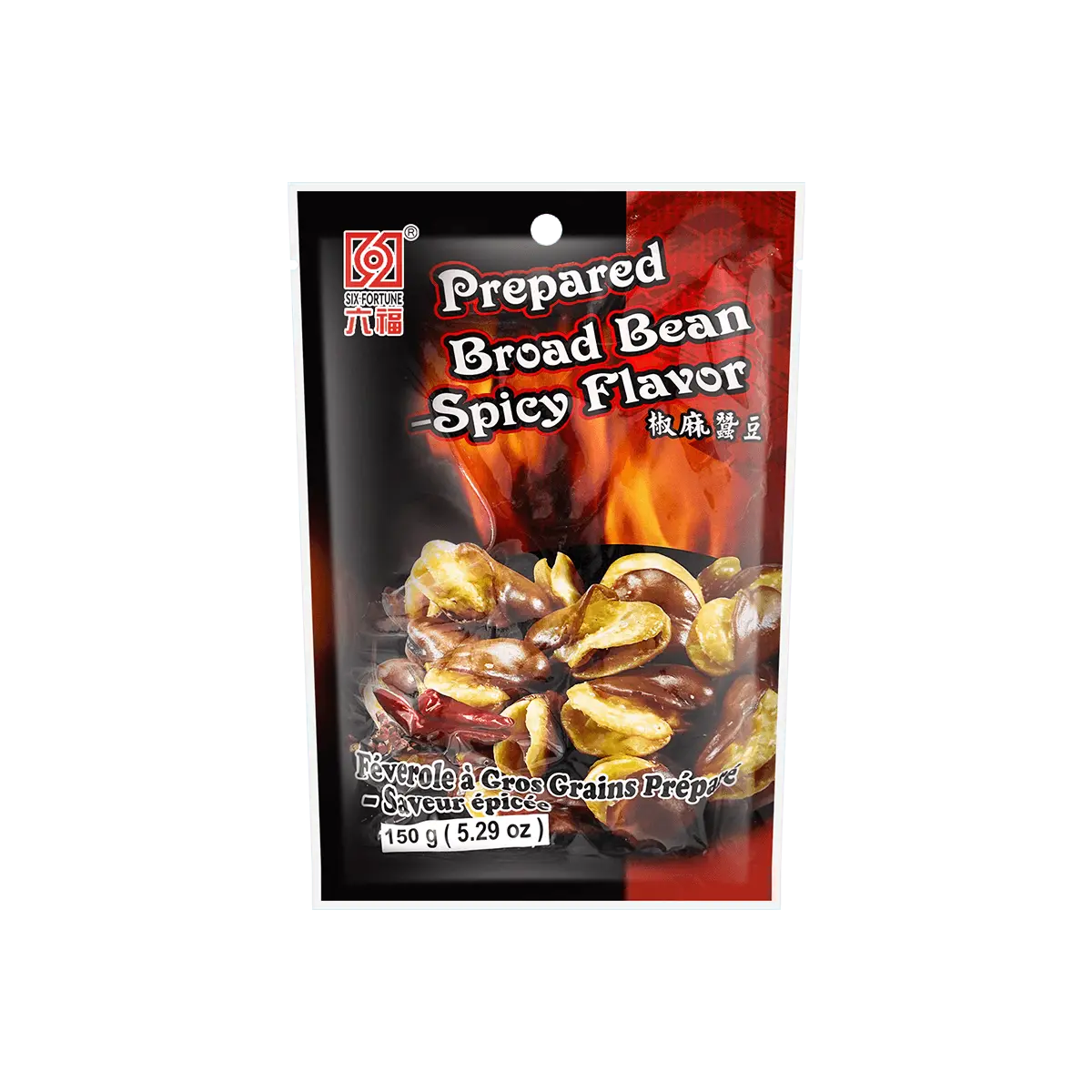 LIUFU Spicy Sichuan Peppercorn Broad Beans 150g - Authentic Chinese Snack, Savory & Crunchy