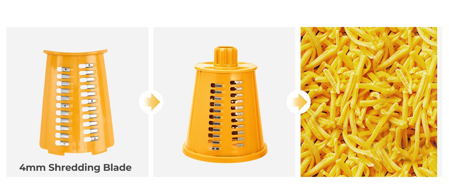 SUSTEAS Rotary Cheese Grater with Handle, Food Chopper Comes with 5 Well-Designed Blades and Powerful Suction Cup Base, 1 Blade Storage Box Kitchen Utensils Vegetable Cutting Slicer Potato Cutter