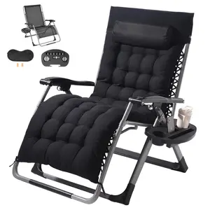 VEVOR Zero Gravity Chair,  , 33 inch Zero Gravity Recliner Lounge Chair for Indoor and Outdoor, Adjustable Anti Gravity Chair with Cushion, Headrest, Footrest, and Cupholder, 500 lbs, Black