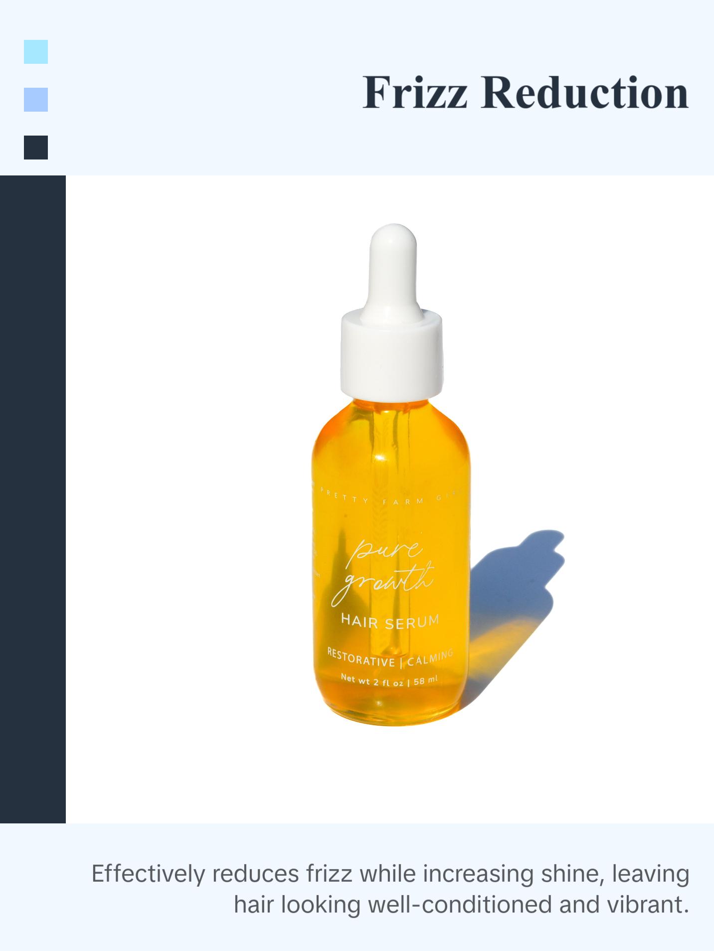 Pure Growth Hair & Scalp Oil - Frizz Nourishing Blend with Castor, Rosemary, & Cajeput Oils for Dry Itchy Scalp Relief & Healthy Hair Growth - 2 fl oz