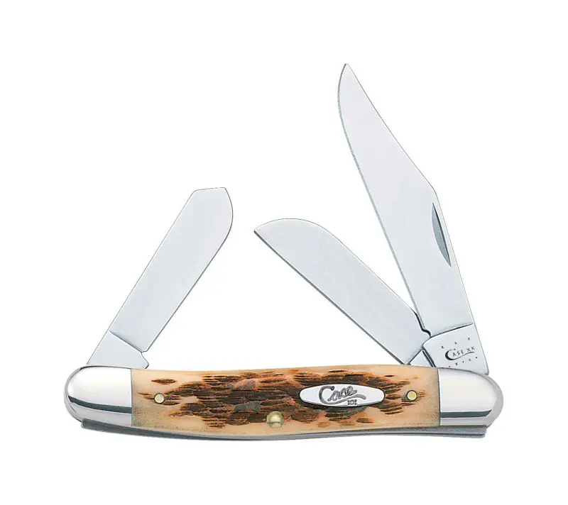 Case Stockman Amber Bone Peach Seed Jig Pocket Knife - Model 128 Case Stockman Amber Bone Peach Seed Jig Pocket Knife - Model 128