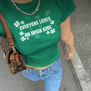 Everyone Loves An Irish Girl Shirt  St. Patrick's Day Y2K Baby Tee