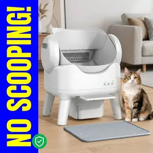 Self-Cleaning Cat Litter Box, Automatic Smart Litter Box with Triple Safety Sensors, Odor Control & Quiet Operation Cat Toilet, Large Capacity, 8-Day Scoop-Free, No App No Wifi Needed