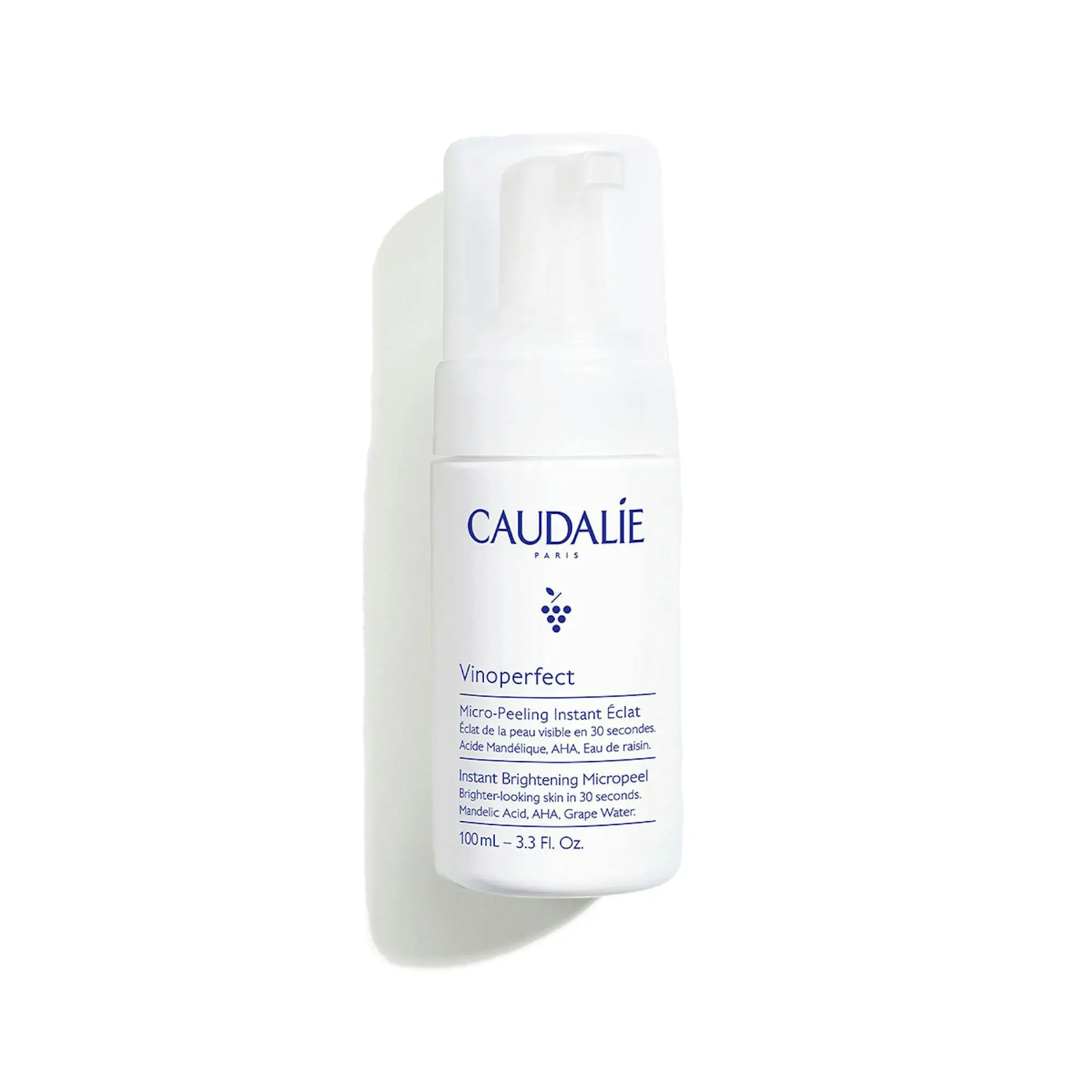Caudalie Vinoperfect Instant Brightening Micropeel, Foam Face Scrub-Peel for Smooth, Flawless, Radiant Skin, Selfcare Skincare Treatment, Contour, Fragrance, Mandelic Acid, Grape, Sensitive