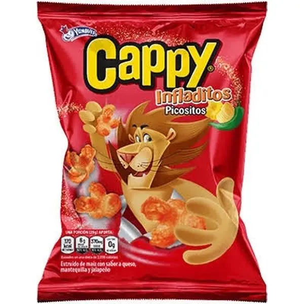 Cappy Infladitos Puffs Cheese and spicy Flavored Snacks - 6  Pack Rojos