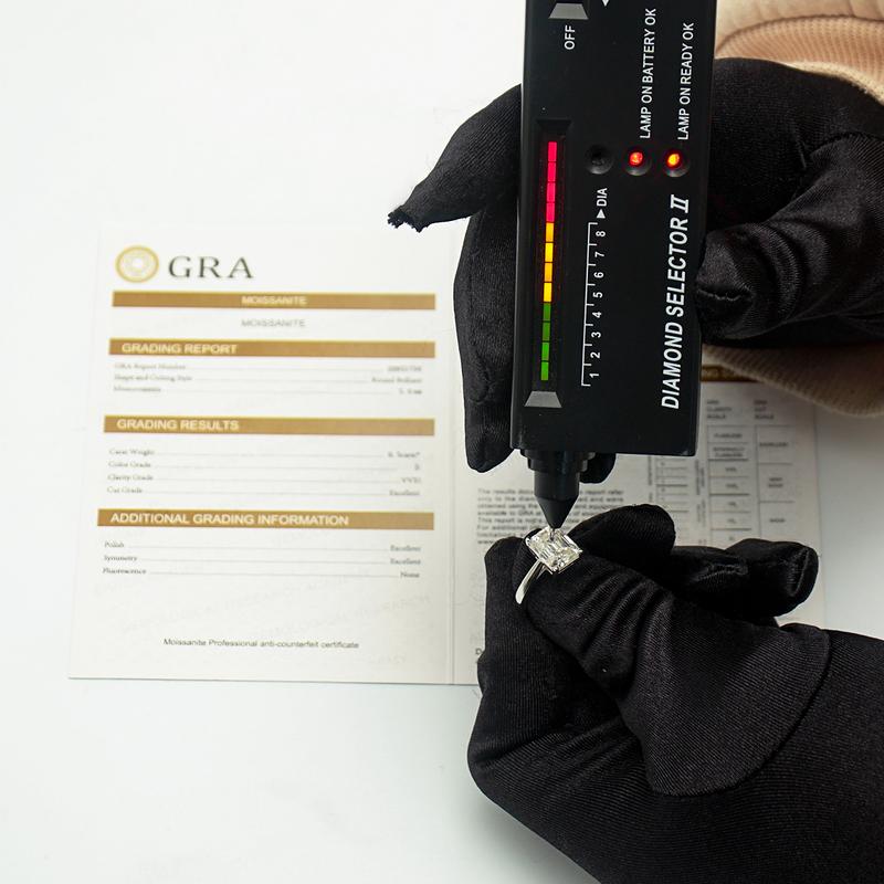 Delzzad 4ct Solitaire Prong Ring Octagon Synthetic Moissanite S925 Ring Band Jewelry Perfect Engagement Anniversary Christmas Gift for Men Women Wedding Set