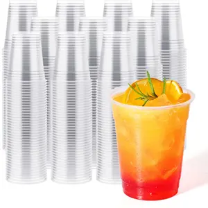 12oz/16oz Bulk Beer Cups | Clear Plastic Cups for Iced Coffee, Milkshakes | Food-Grade, Recyclable | Restaurant Supply Large Reusable party drink
