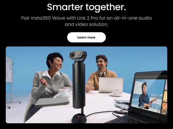 Insta360 Link 2 Pro – 4K PTZ Webcam for PC/Mac, 1/1.3” Sensor, Low-Light, AI Tracking, HDR, Directional Noise-Canceling Mics, Supports Stream Deck, Zoom, Teams, Twitch for Streaming or Meetings