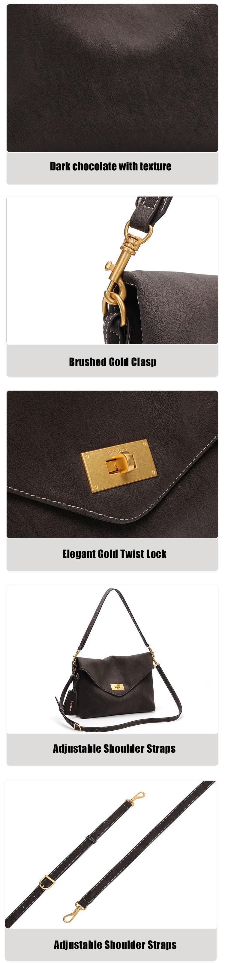 The Urban Envelope Bag Large - Stylish Urban Envelope Crossbody Bag Vegan Leather with Gold Hardware and Detachable Strap for Everyday Use