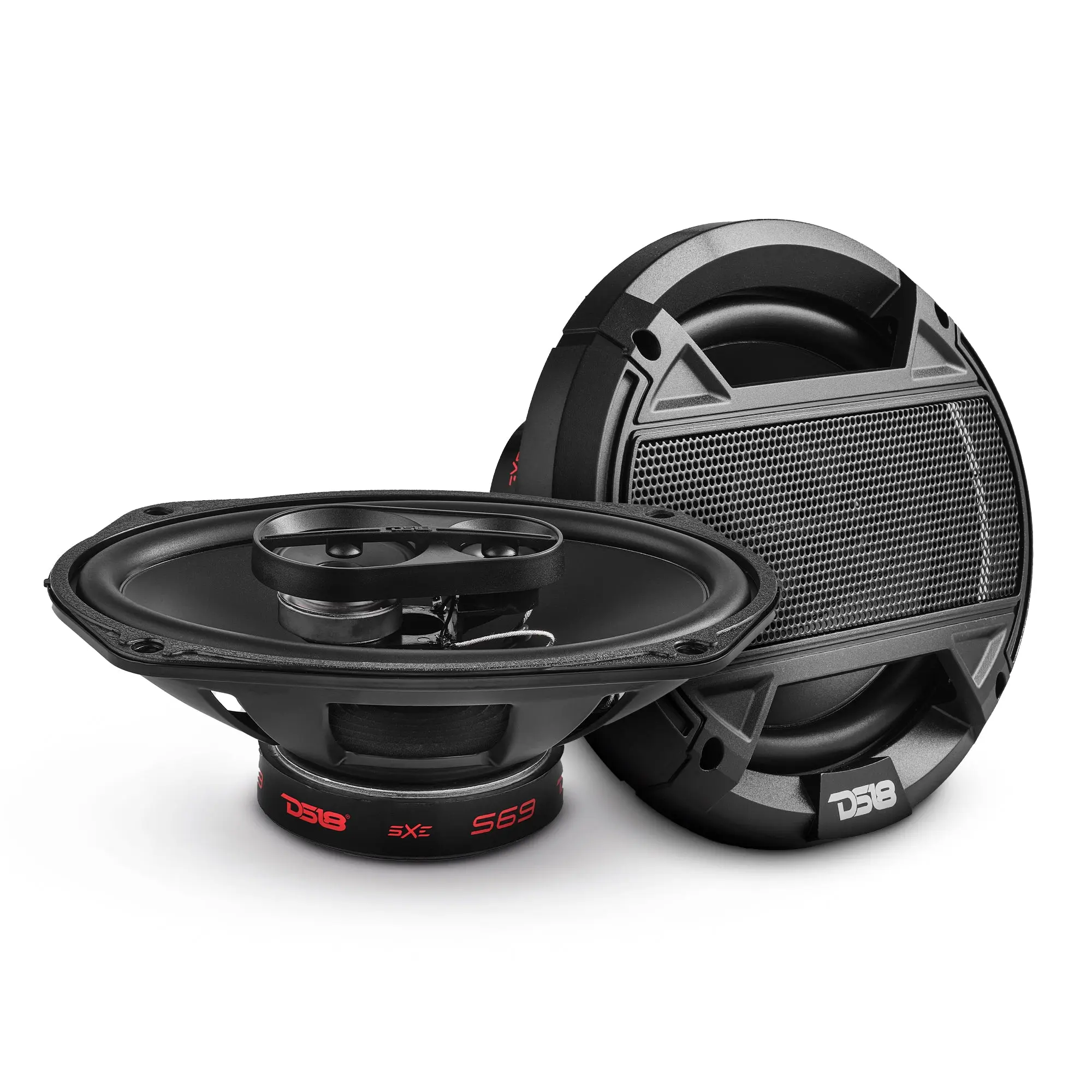 DS18 SELECT 6x9in 3-Way Coaxial Car Speaker - 240W RMS, 4-Ohm PPI Cone, ASV Coil Durability, Dynamic Output for Car Audio System Upgrade, Includes Grill, Model S69