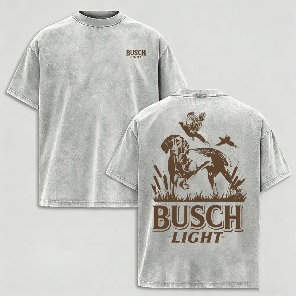 Men’s Vintage Washed Hunting Dog Graphic T-Shirt Outdoor Tee, Retro Bird Hunting Shirt With Retriever Artwork, Heavyweight Nature Graphic Streetwear, Soft Breathable Country Hunting Gift for Outdoorsmen