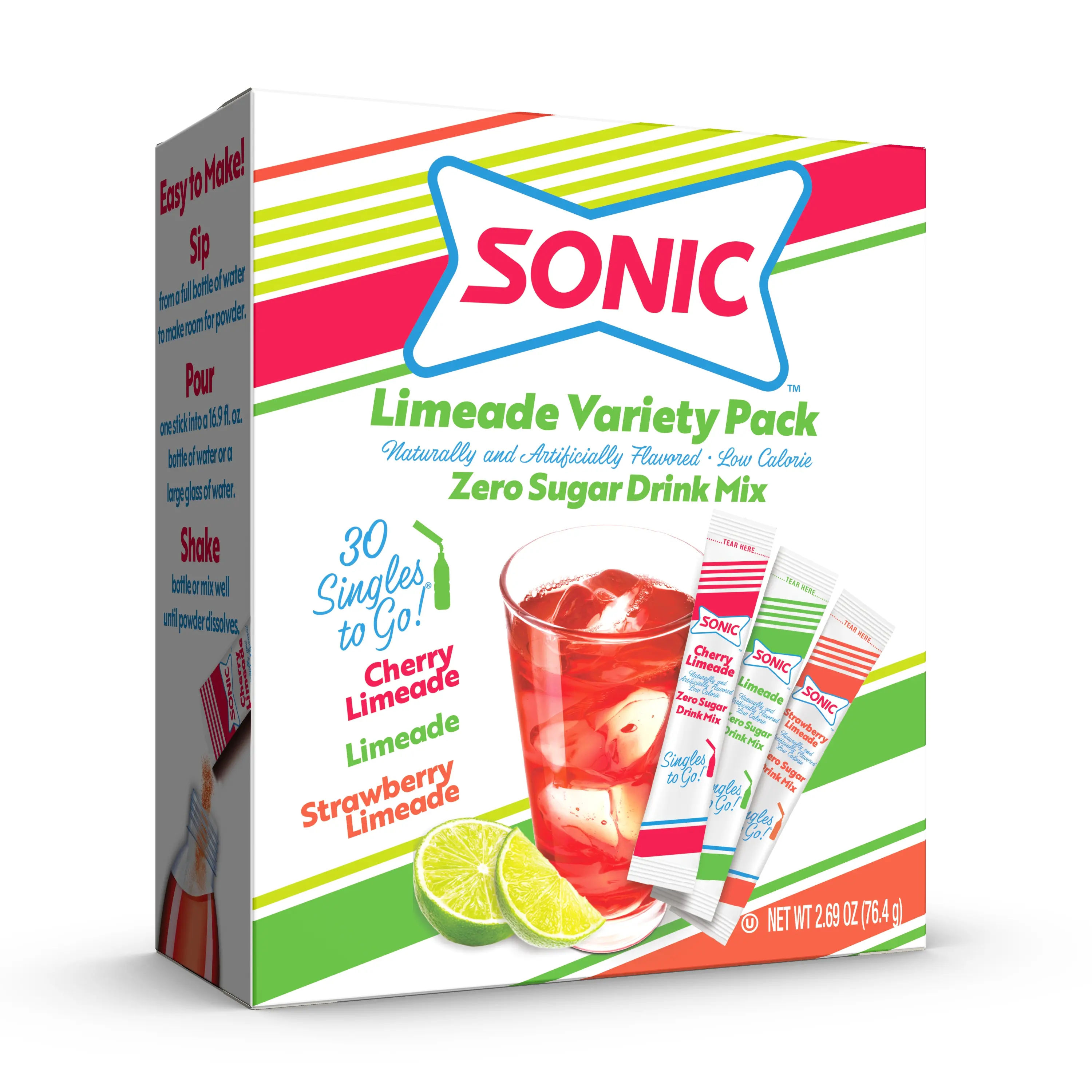 Sonic x Singles To Go Sugar-Free Limeade Drink Mix Variety Pack - 30ct