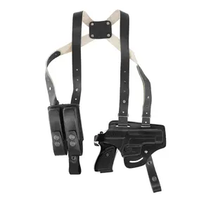 KHS341 Leather Shoulder & Belt Holster with Double Mag Pouch for Sig Sauer P226 (2in1)