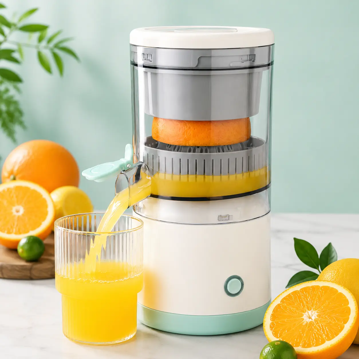 Multifunctional Juicer Portable Juicer Machine Home Fry Juice Cup Pomace Separation Press Electric Orange Juice Cup Juicer Fruit Vegetable Juicer Juice Extractor