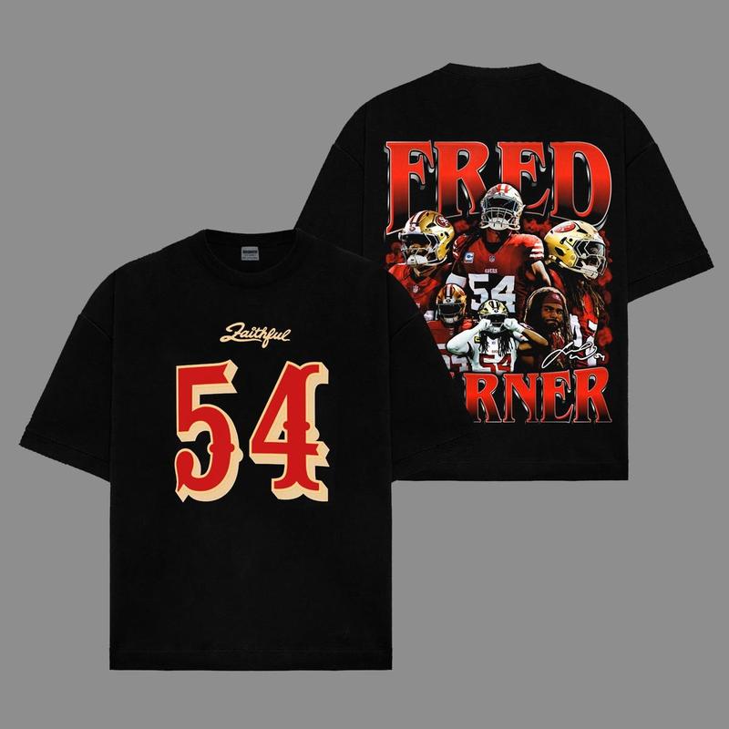 Fred Warner 54 All-Pro Fred For The Faithful Cotton Hoodie Sweatshirt T-Shirt (Made In US), Niner Empire Outfit, Faithful to The Bay! Game Day Outfits, Gift For Football Fans, Football Graphic Hoodie