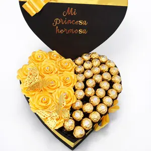 Caja de Rosas Eternas Amarillas con chocolates - Yellow Flowers Gift Box – March 21 Flowers –  21 de MarzoChocolate & Roses Box