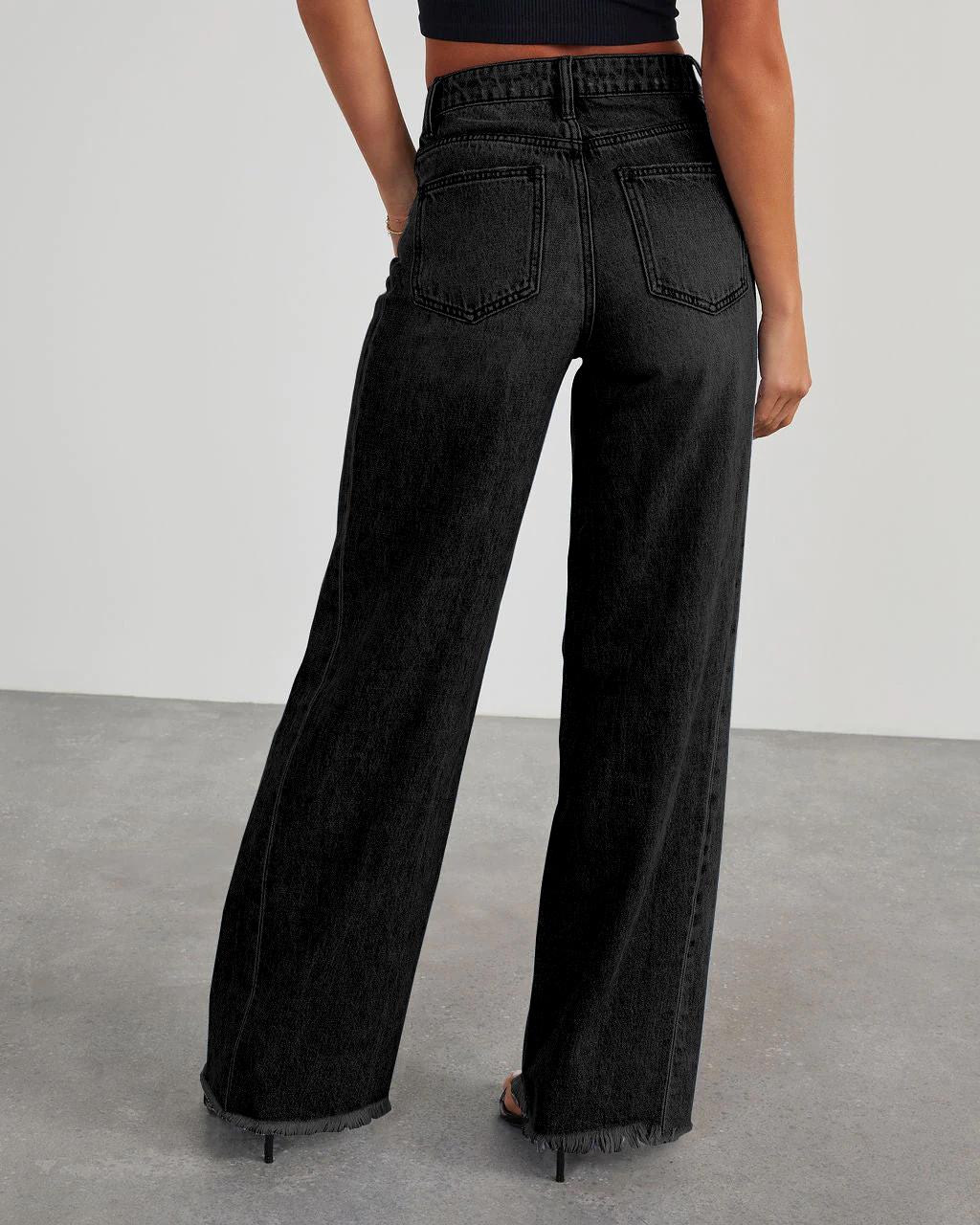 USBoutique Chic Women's Fashionable Cute Wide Leg Jeans Flowy High Waisted Strechy Raw Hem Zimbaplatinum Denim Pants(2 or 3 for fs) USBoutique Chic Women's Fashionable Cute Wide Leg Jeans Flowy High Waisted Strechy Raw Hem Zimbaplatinum Denim Pants(2 or 3 for fs)