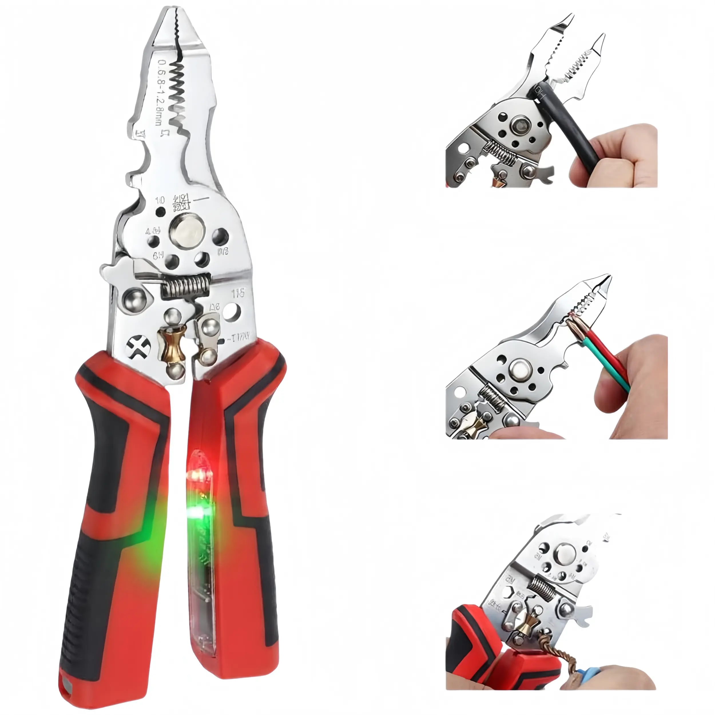 16-in-1 Wire Stripper Pliers: Compact Portable Multi-Function Electrician Tool - Wire Stripping/Wire Cutting/Wire Crimping for Circuit Repair, Outlet Installation & Professional Use