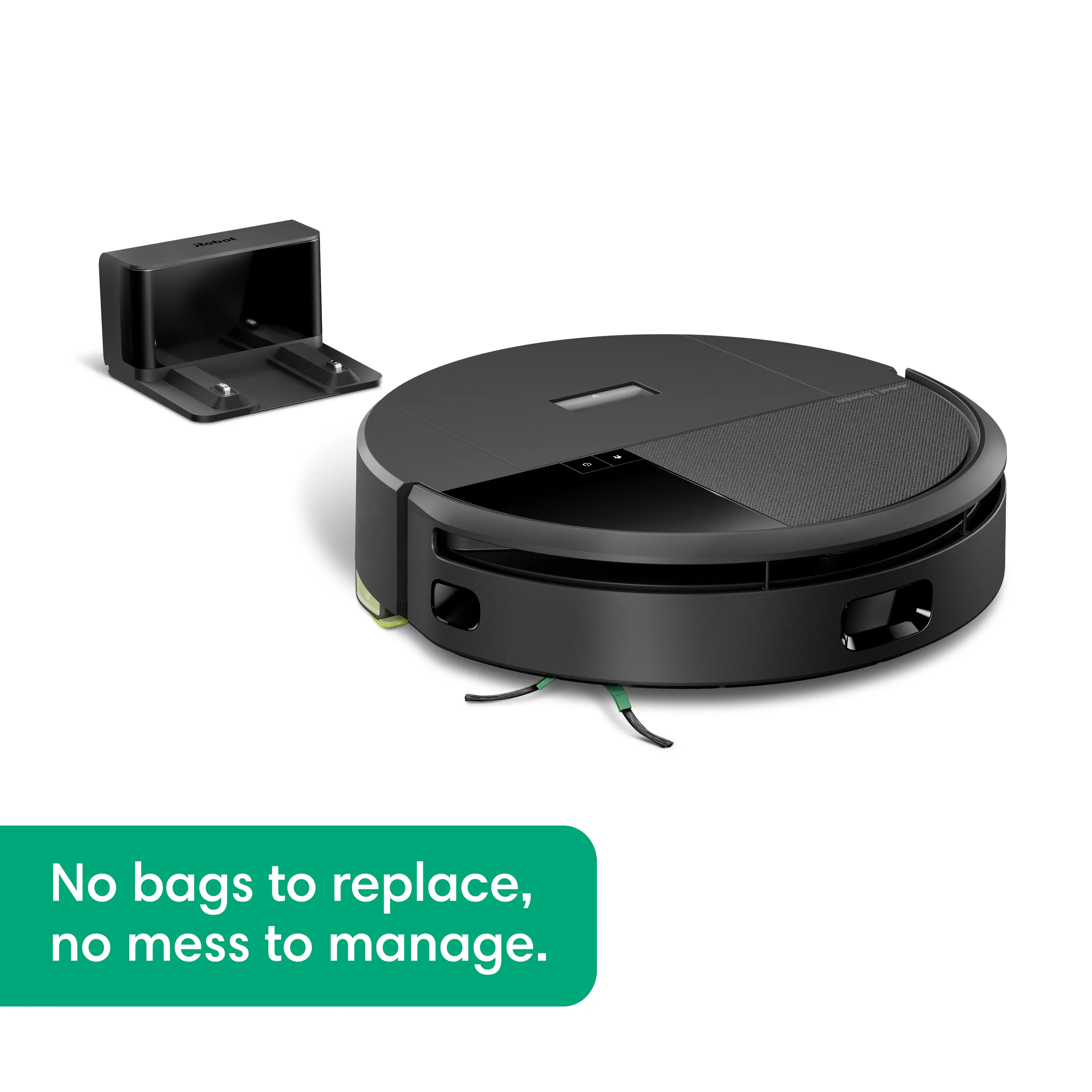 Roomba® 205 DustCompactor™ Combo Robot Vacuum & Mop – 60-Day Built-In Bagless Dust Storage, 70X Suction, Deep Scrubbing w/ Washable Mop Pad, Compact Charge-Only Dock