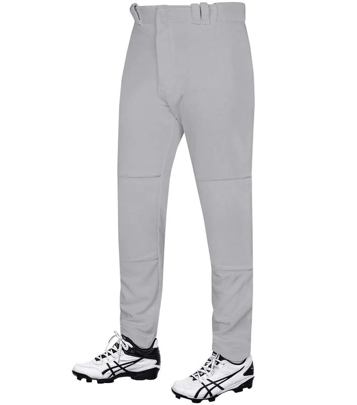Penveer Full Length Men's Baseball Pants, Open Bottom, Loose Fit Adult Baseball Pants with Adjustable Length (Grey)