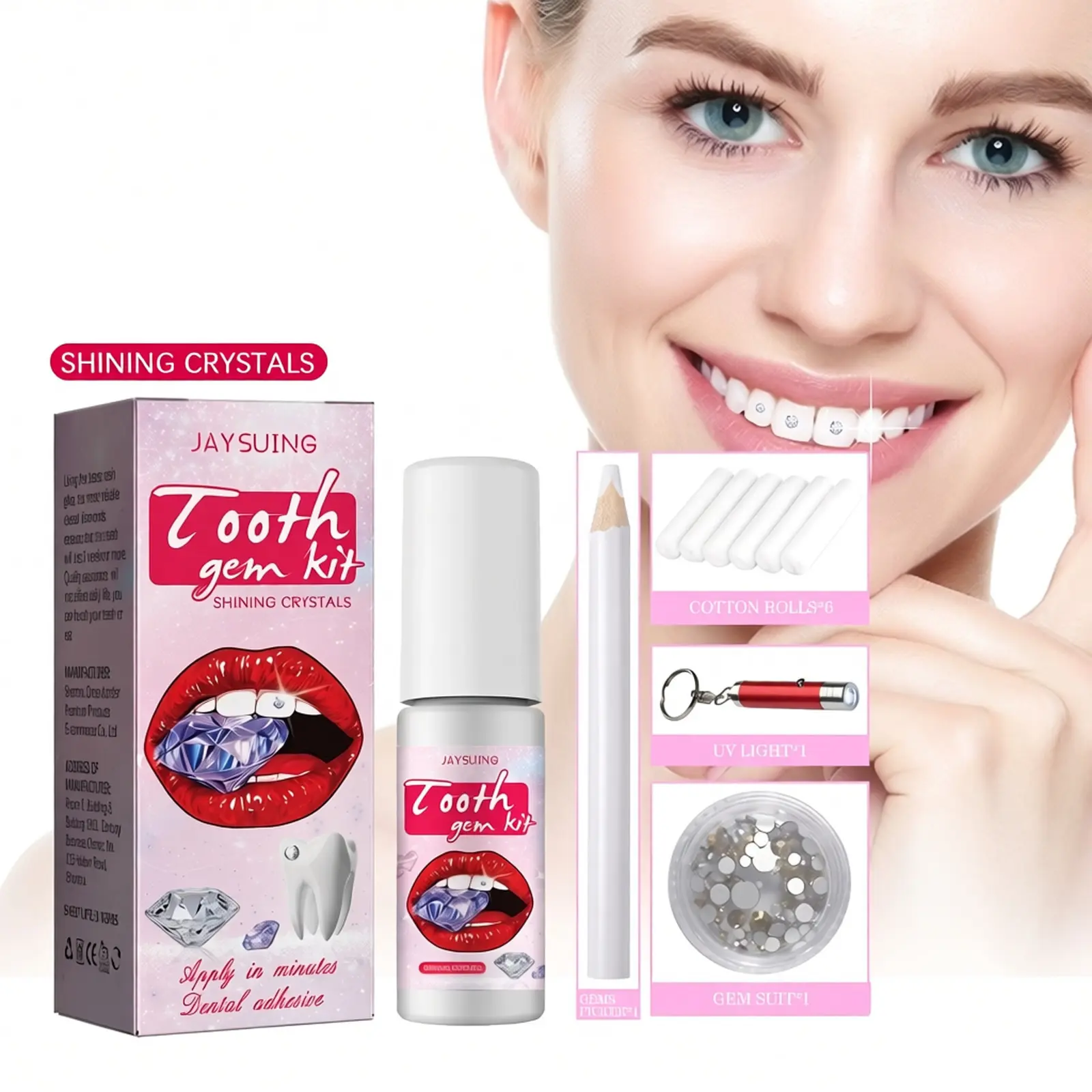 Tooth Jewel Kit,Easy-to-Remove, Easy-to-Install Crystal Tooth Jewels and Sparkling Stickers,teeth jewelry starter kit