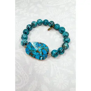Sonya Bracelets: Green Turquoise