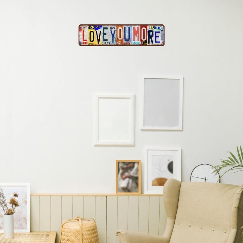 Love You More Sign Vintage Metal Tin Signs Love You More Sign Above Door Street Signs For Home Bar Coffee Wall Art Decor 16 X 4 Inches