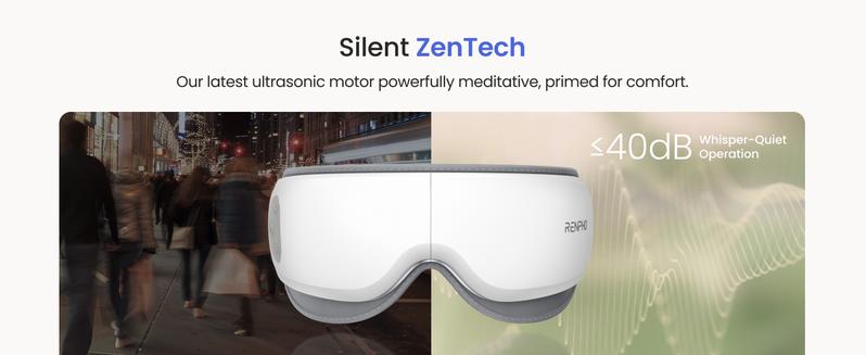Renpho Eyeris Zen Ultra-Quiet Eye Massager with Heat, Valentines Day Gift Choice for Man Women Lightweight Heated Eye Mask for Migraines Face Massager for Dry Eyes Relief Birthday Gifts