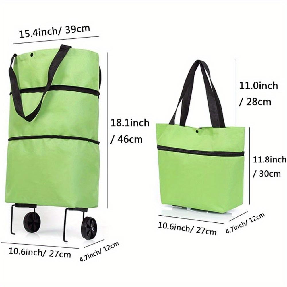 2-in-1 Foldable Shopping Cart with Wheels,Waterproof & Sturdy Grocery Bag Hand Truck, Collapsible Portable Rolling Tote for Supermarket,Laundry, lbs Capacity,Waterproof Oxford Fabric