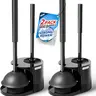 2-Pack 2-in-1 Toilet Brush & Plunger Set, Extended Handle Toilet Plunger, Toilet Bowl Cleaning Brush, Bathroom Cleaning Tool, Toilet Brush Plunger Combo, Black