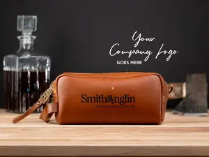 Personalized Leather Toiletry Bag / Dopp Kit for Men