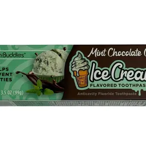 BrushBuddies Mint Chocolate Chip Ice Cream Flavored Toothpaste 3.5oz Fluoride Anticavity - Helps prevent cavities New