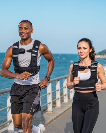 Adjustable Weighted Vest (6/8/12/16/20/25/30 lb) — Reflective Running Stripe · Breathable Snug Fit for Men & Women | Strength Training · Running · Walking · HIIT