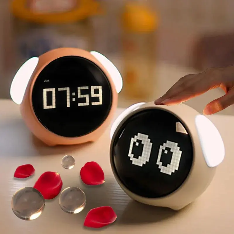 Emoticon Alarm Clock - Fun Digital Kids Alarm Clock with LED Display & Cute Expressions