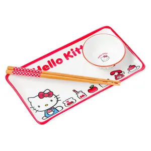 Hello Kitty Ceramic 3-pc Sushi Set (Classic Milk Bottle) Hello Kitty Ceramic 3-pc Sushi Set (Classic Milk Bottle)
