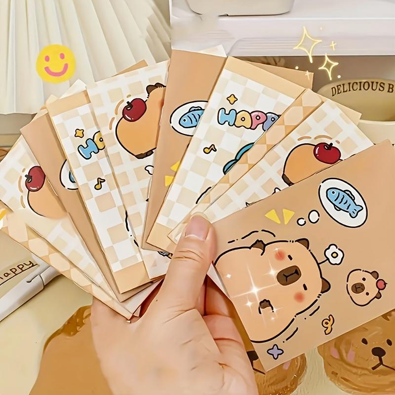 10pcs of Capybara-Themed Mini Pocket Notebooks, A7 Soft Cover Portable Diaries, Suitable for Office Use, To-Do Lists, Writing, And Note-Taking (Random Colors)