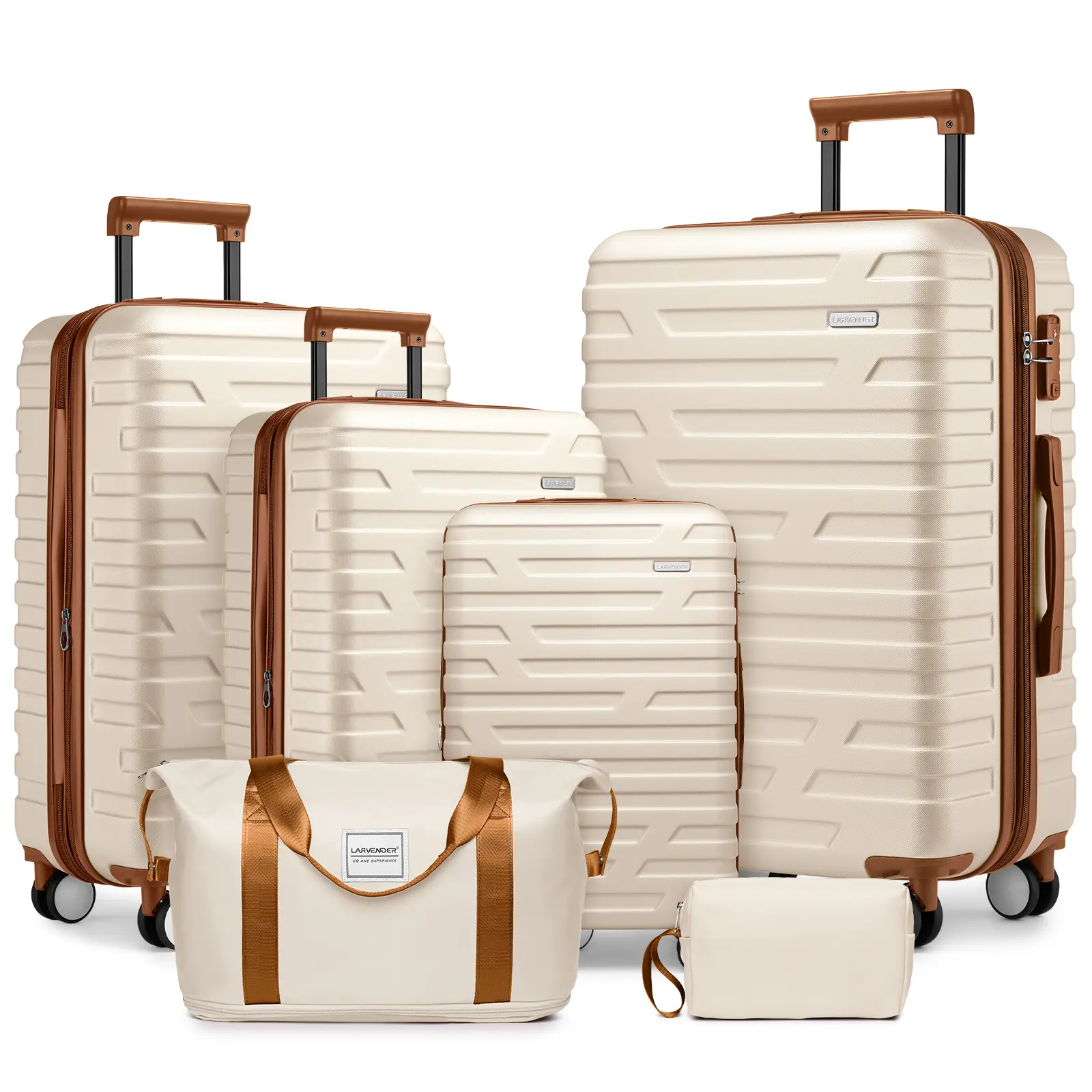 Alikpop 6 Piece ABS+PC Hardshell Luggage Set with Spinner Wheels Lightweight Suitcase Set TSA Lock YKK Zipper Travel Essentials