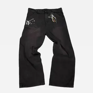 Zoro One pieceMenswear Streetwear Jeans  with Gift Key-Hanger- Comfortable and Stylish Design for Anime Lovers