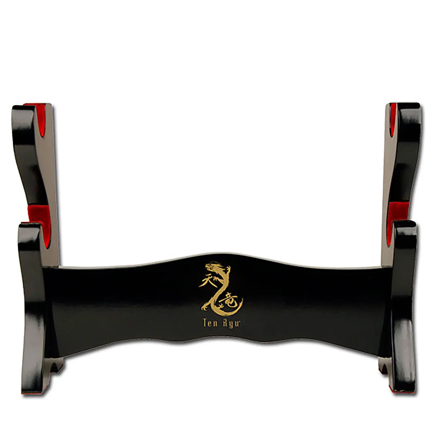 Ten Ryu Samurai Sword Stand Horizontal Wood Display Stand (Swords Not Included)
