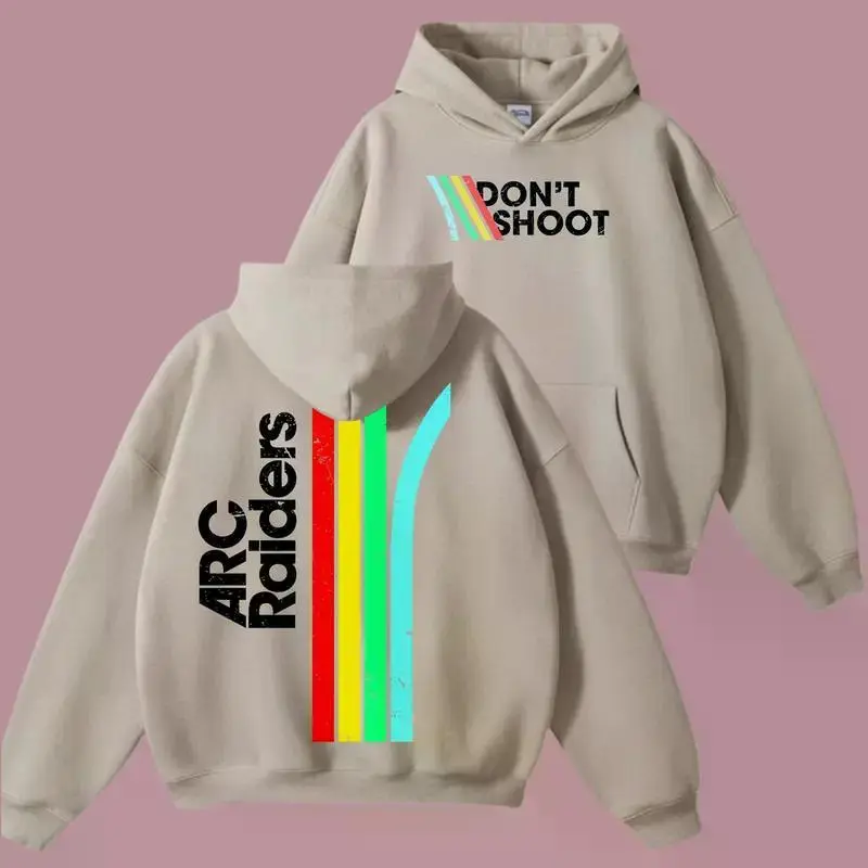Don't Shoot ARC Gaming 2-Side Hoodie, Sarcastic Funny Retro Arcade Raiders Shirt, Video Game Emote Gamer Gift Distressed Vintage ARC Stripes, Game Lovers Gift
