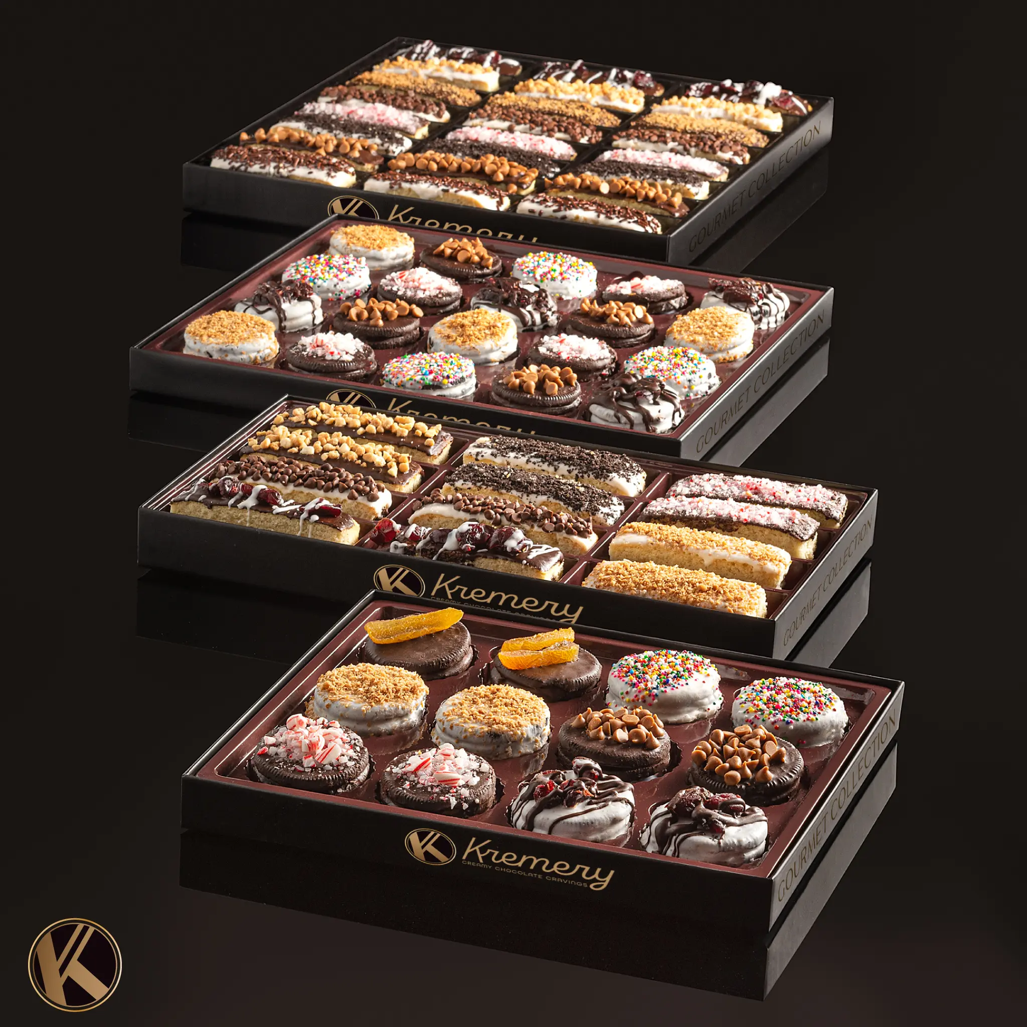 KREMERY Creamy Chocolate Cravings - Thanksgiving Chocolate Covered Pretzels & Caramel Popcorn Gift Basket, in Seagrass Tray + Ribbon Holiday Xmas Christmas 3