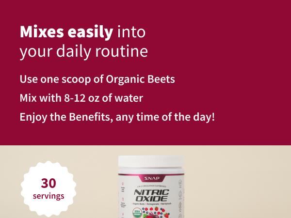 Snap Supplements - USDA Organic Beet Root Powder - 3-in-1 Nitric Oxide Supplement - Support Healthy Blood Pressure & Blood Circulation - Mixed Berry Snap Supplements - USDA Organic Beet Root Powder - 3-in-1 Nitric Oxide Supplement - Support Healthy Blood Pressure & Blood Circulation - Mixed Berry