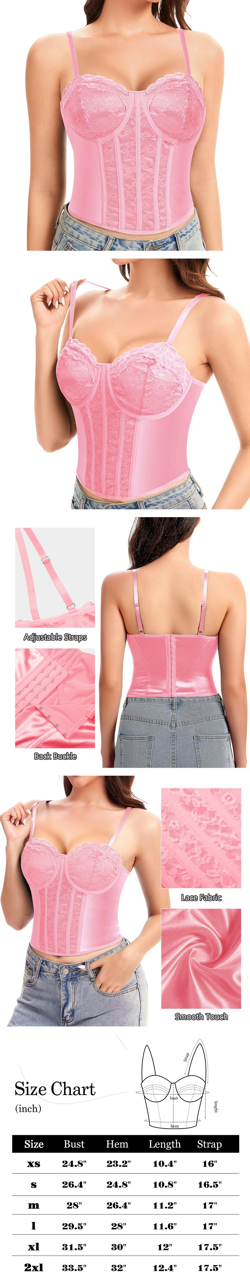 Werena Lace Corset Tops Underwire Camisole with Adjustable Straps & Back Hooks Shaping Waist Bustier Tops for Women Going Out Werena Lace Corset Tops Underwire Camisole with Adjustable Straps & Back Hooks Shaping Waist Bustier Tops for Women Going Out